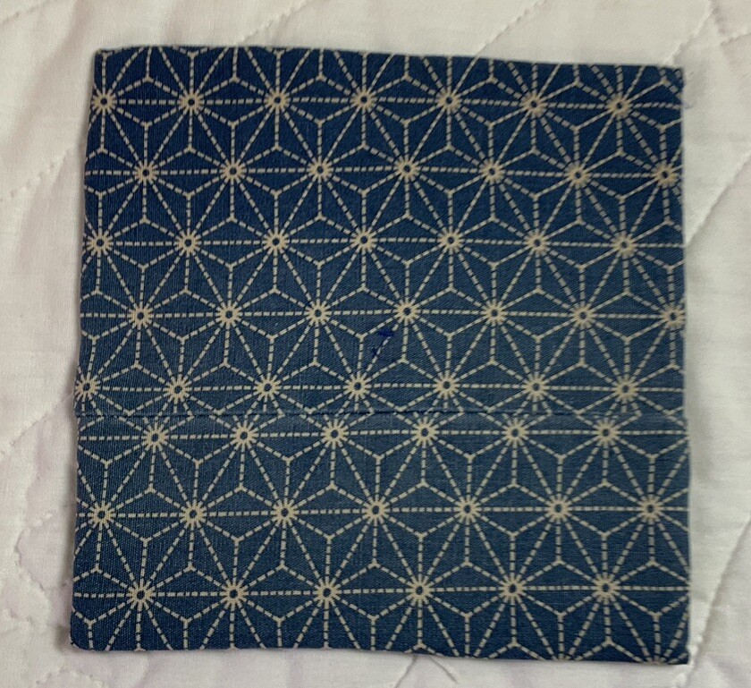 Antique Vintage Patchwork Small Quilt Table Topper, Four Patch, Early Calicos