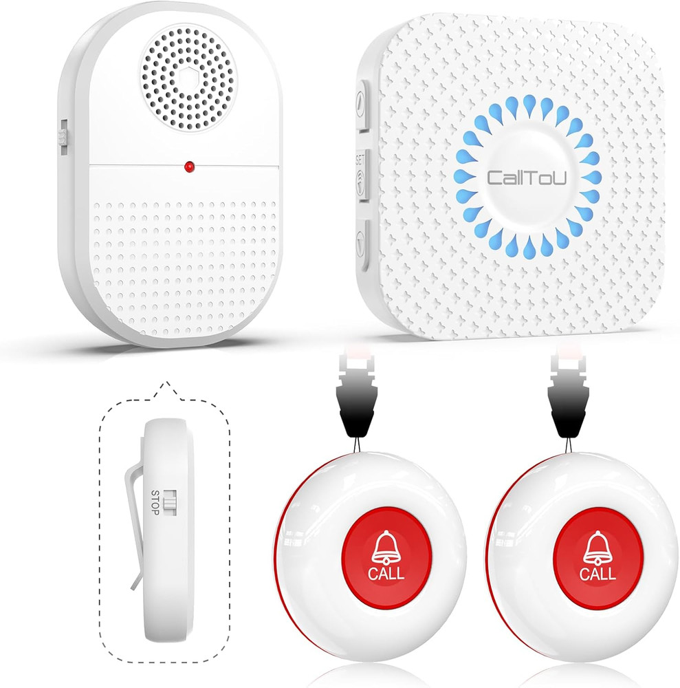 Wireless Caregiver Pager Waterproof Call Button Vibration Call Button for Elderl