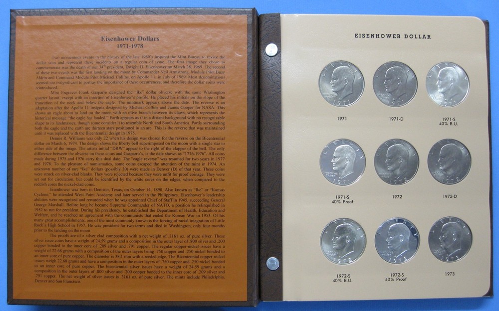 1971 thru 1978 Unc & Proof Eisenhower Dollar 32pc Set Plus 1990 - 2015 issues