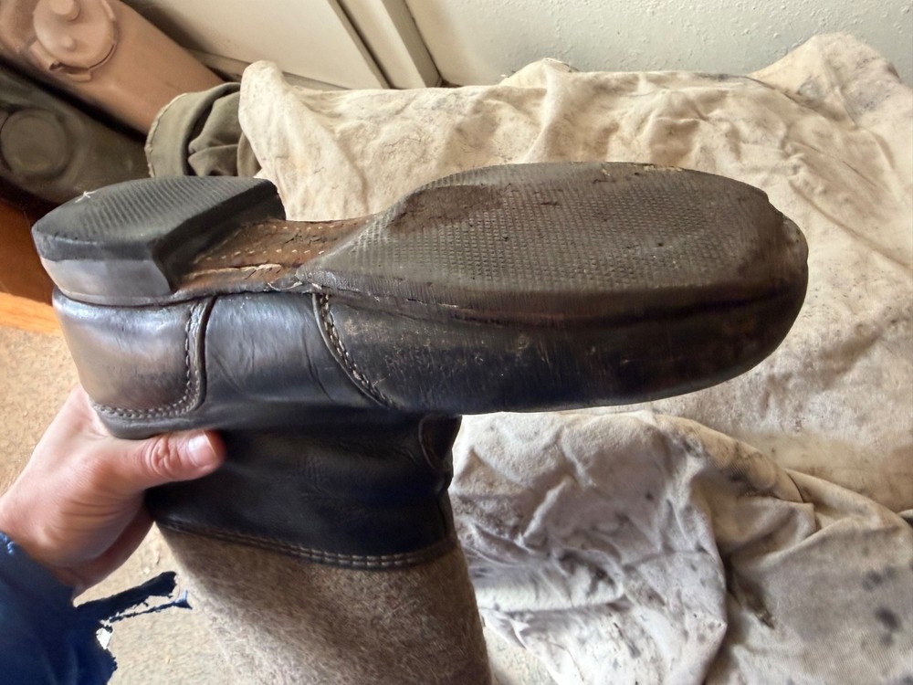 WWII GERMAN WINTER FELT BOOTS-SIZE 11, POST WAR MADE