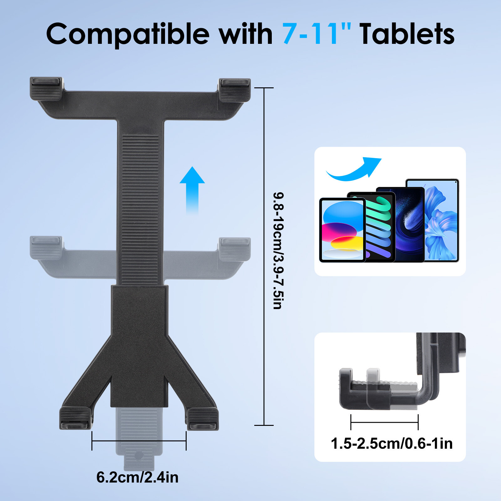 Music Microphone Stand Holder Mount For 7-11" Tablet iPad Air Phone Samsung Tab