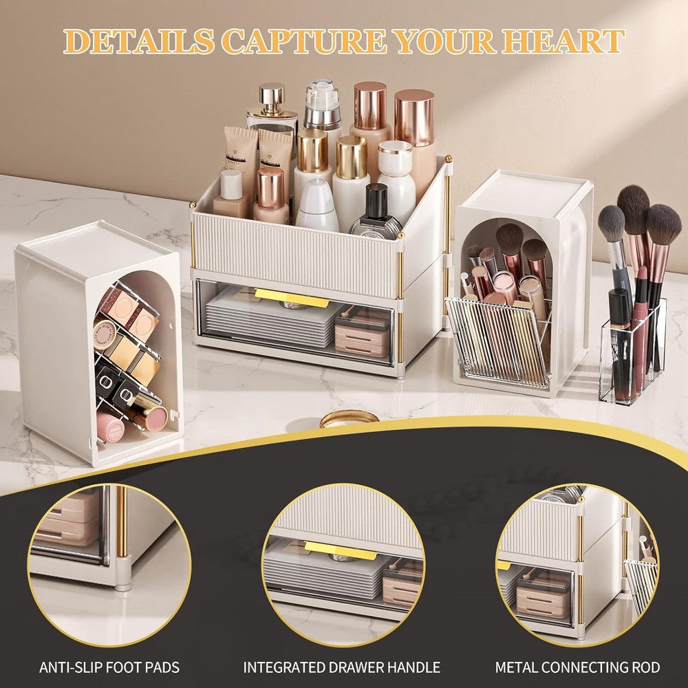Stackable Makeup Organizer Countertop, Storage Perfume Skincare Cosmetic