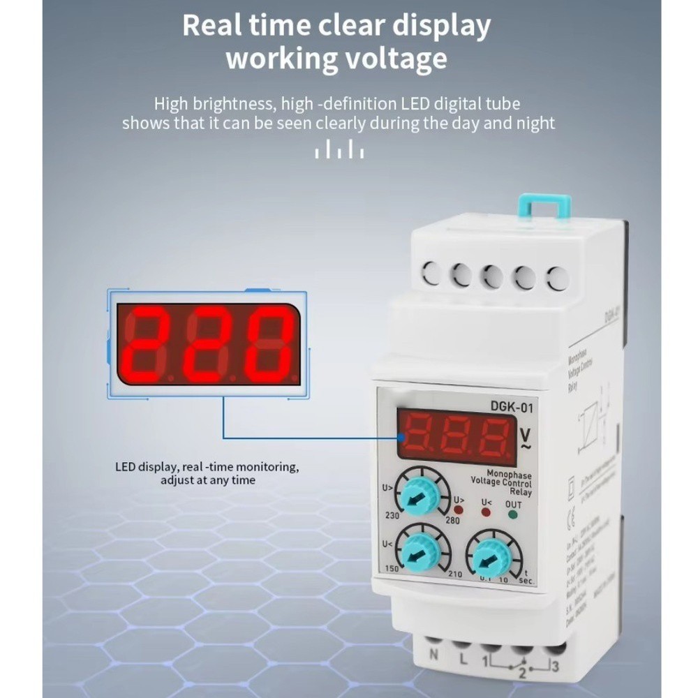 Adjustable Overvoltage Undervoltage Relay OPS10V63 Monophase Voltage Protector