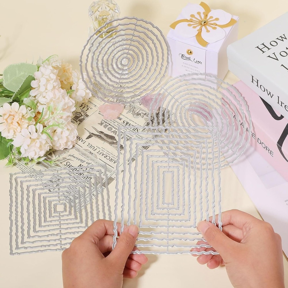 Deckle Edge Frame Cutting Dies Metal Deckle Rectangles round Frame Die Cuts Embo