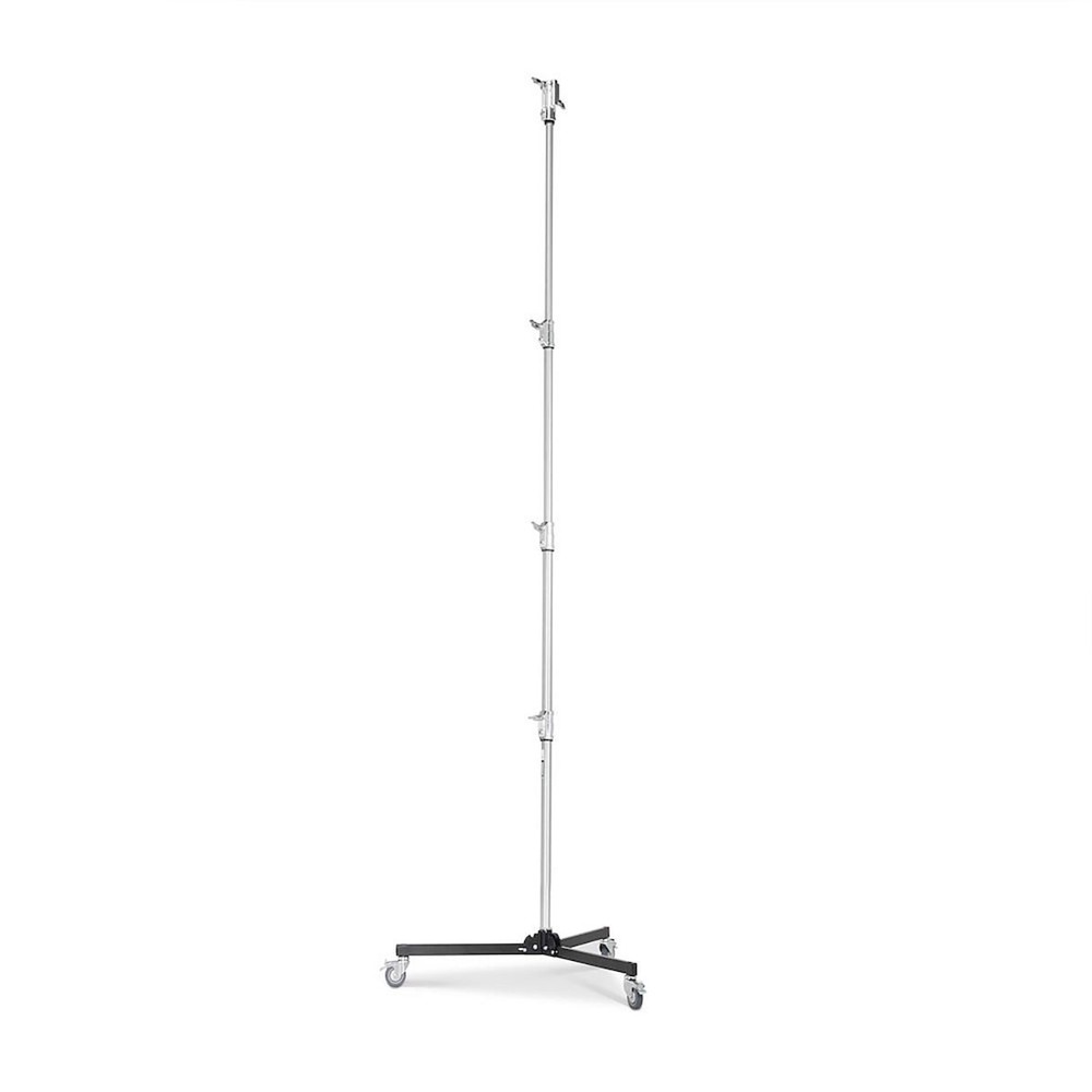 Avenger 11.15' Roller Stand 34 Folding Base, 5 Sections, 4 Risers, Chrome