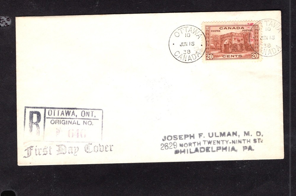 Canada   243  registered  first  day  cover
