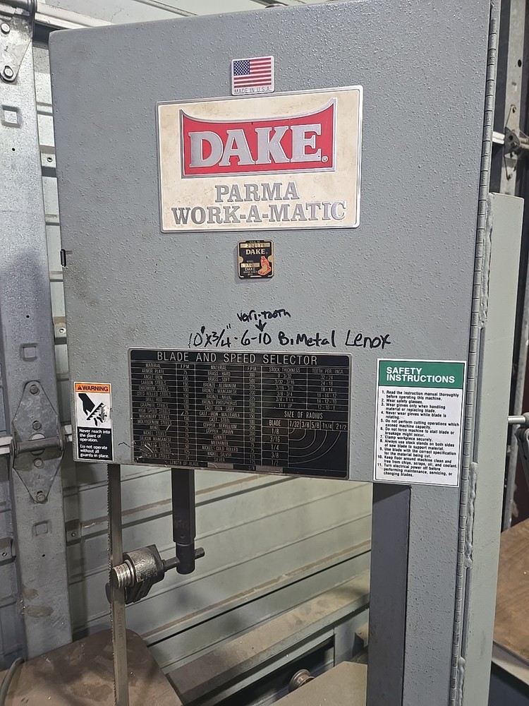 Dake Parma Work O Matic Bandsaw