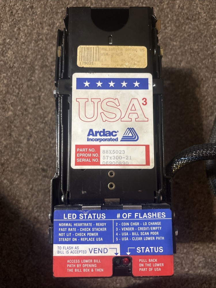 Ardac USA3 Bill Validator 88x5023 UNTESTED