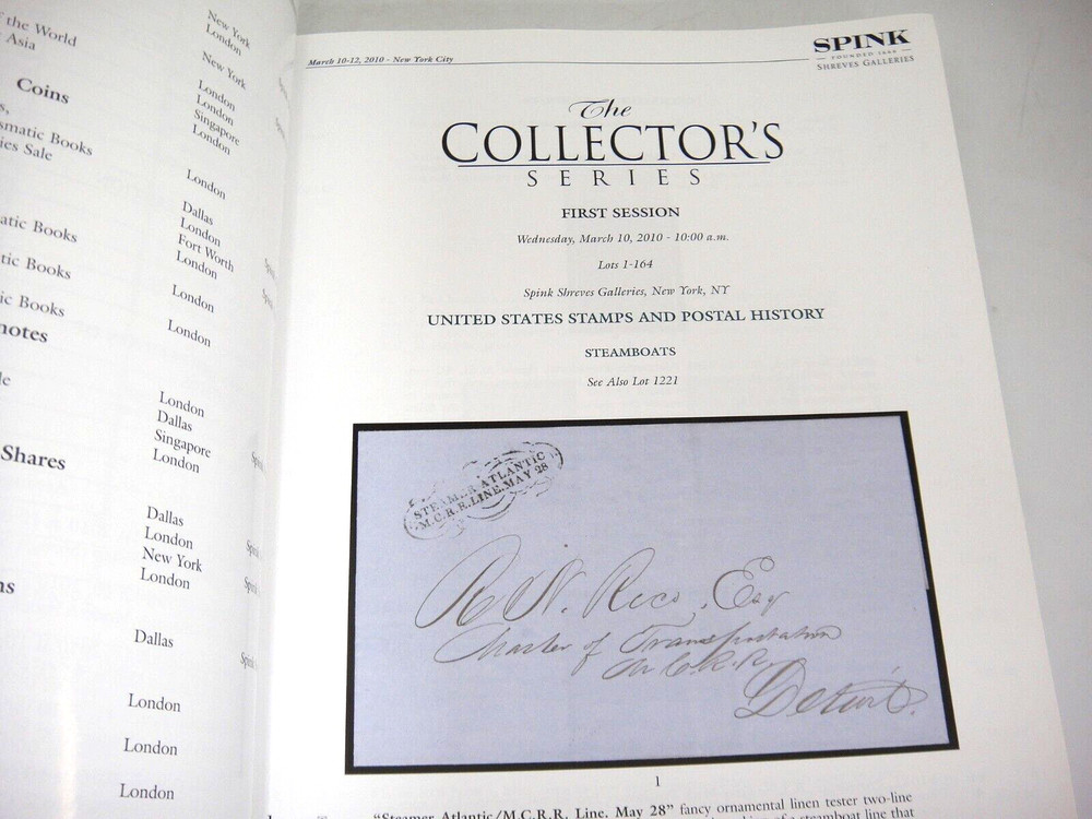 Spink Shreves Stamp Auction Catalog Collectors Series US British Empire 2010