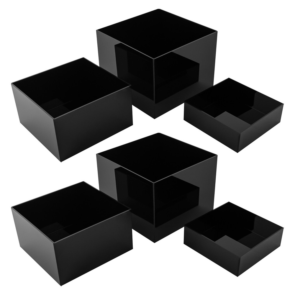 6 Pcs Acrylic Display Risers Acrylic Boxes Acrylic Display Nesting Cubes Black
