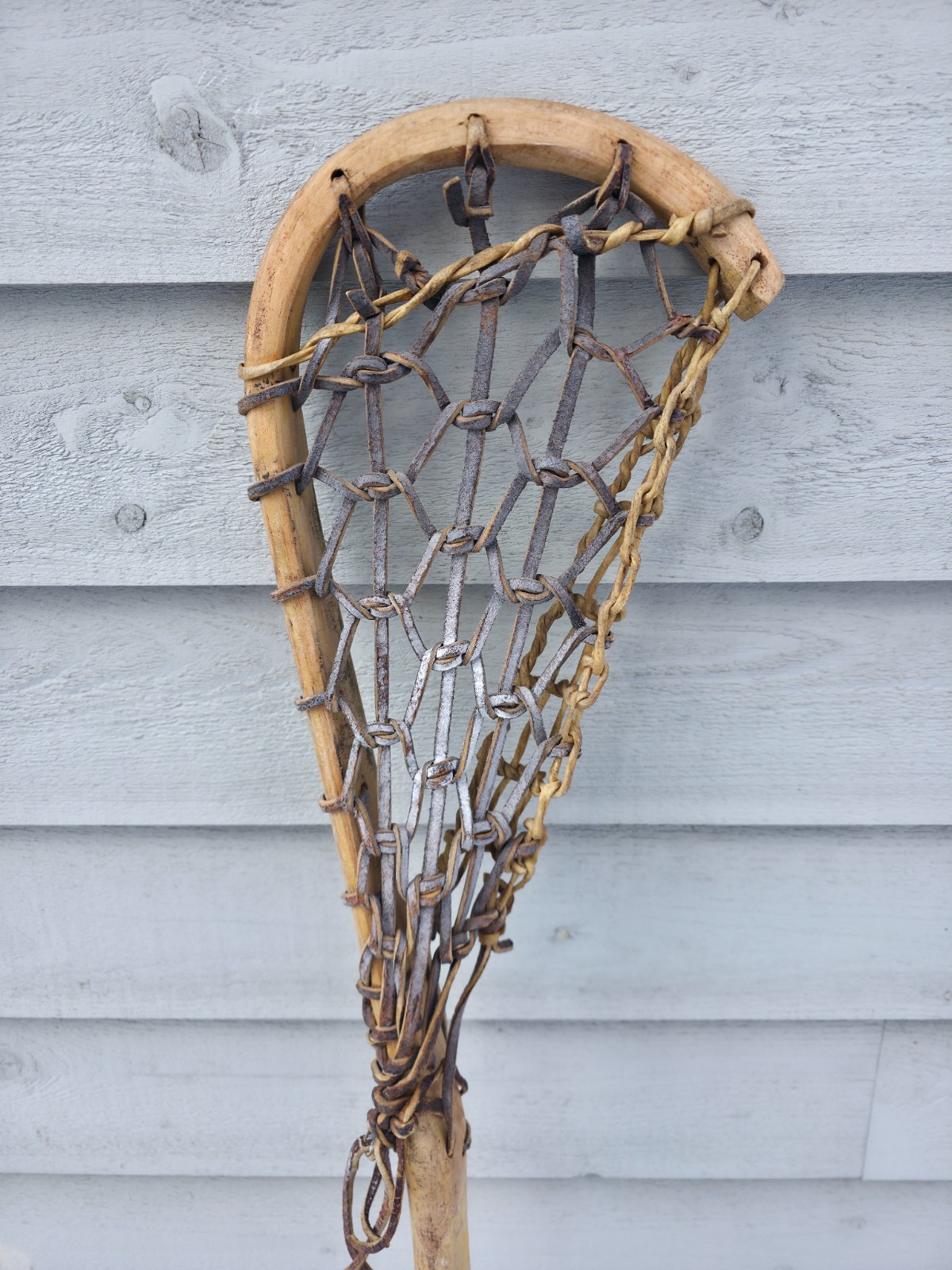 Beautiful VINTAGE Old Wooden MOHAWK Lacrosse Stick 46" x 8"