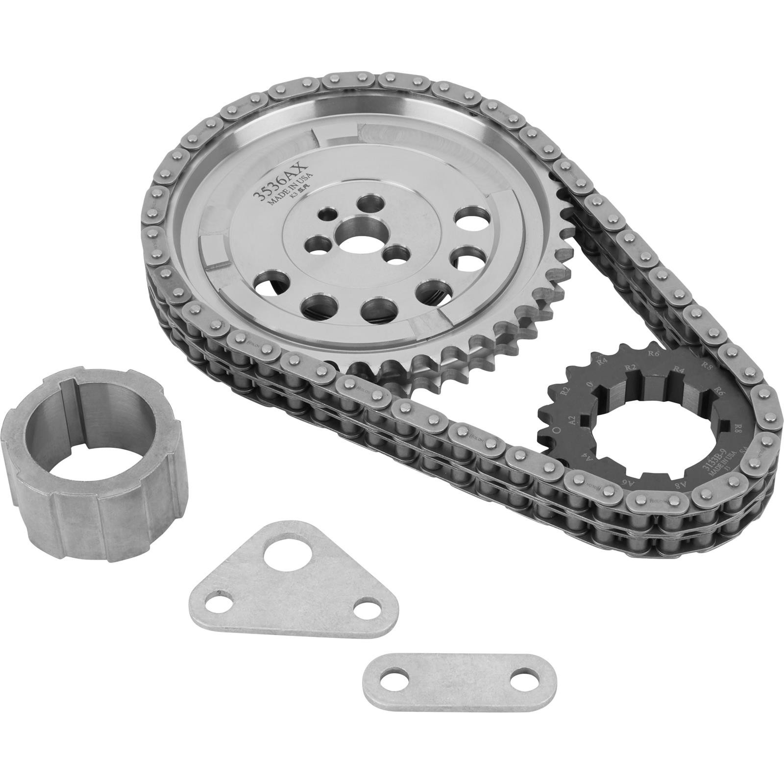 LS Double Roller Billet Timing Set, 3 Bolt, 4 Sensors