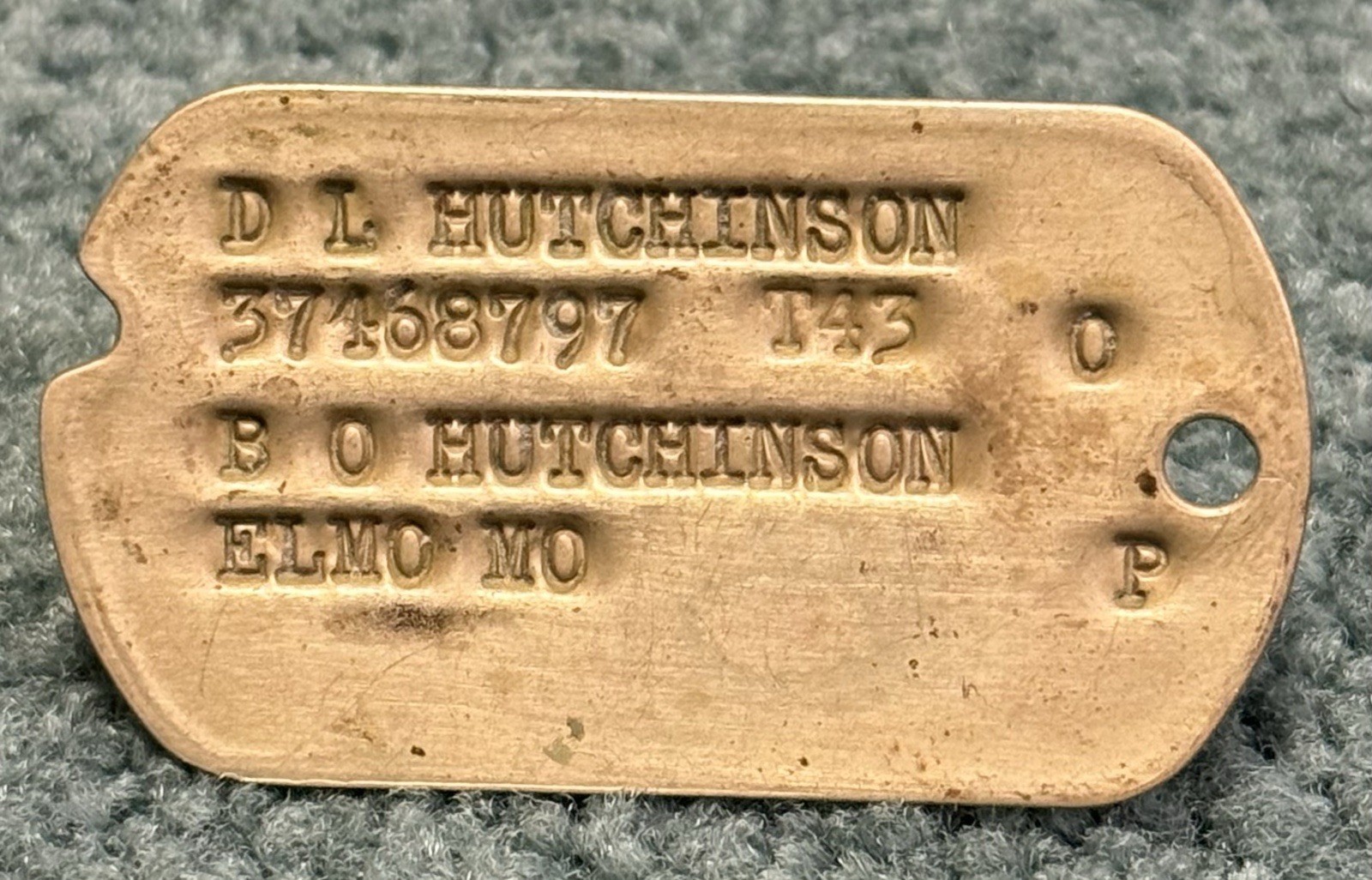 Original WWII US Army NOK Next Of Kin Dog Tag T-43