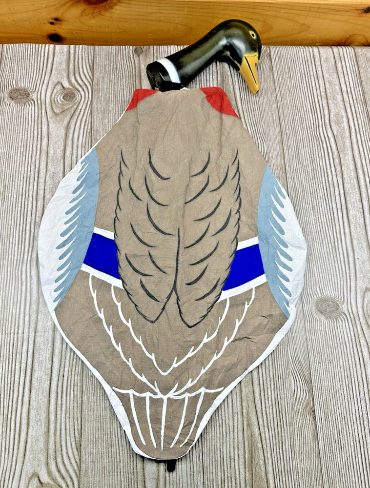 Mallard Duck Wind Sock Decoy With Plastic Head & Stake -  Adjustable Barely Used