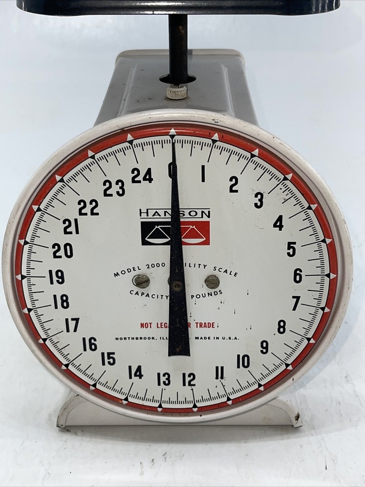 Vintage Hanson Model 2000 Kitchen Utility Scale 25 lb Limit