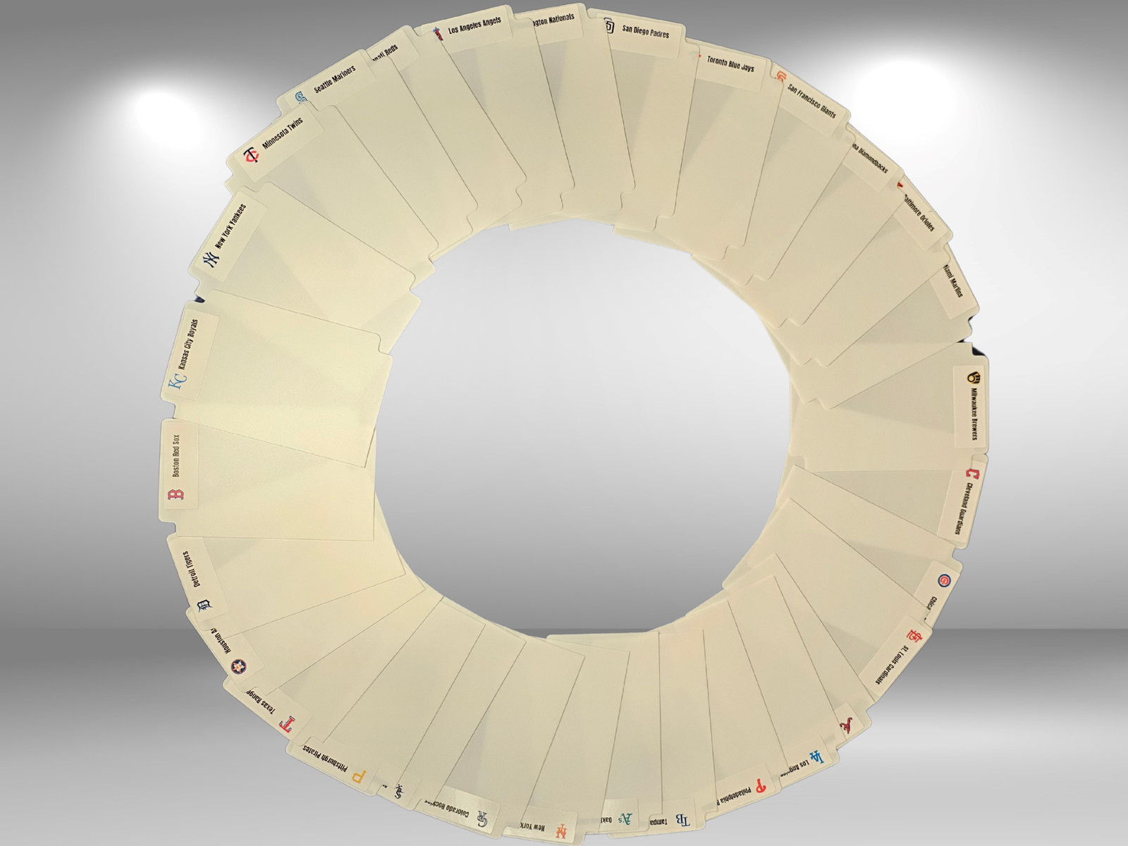 30 x Tall Sports Card Team Dividers with 30 MLB Teams Logos