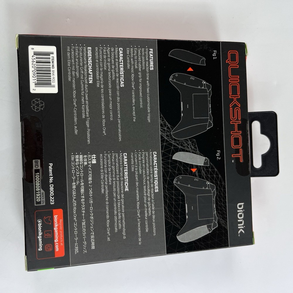 BIONIK Xbox One Quickshot Custom Controller Grip And Dual Trigger Locks