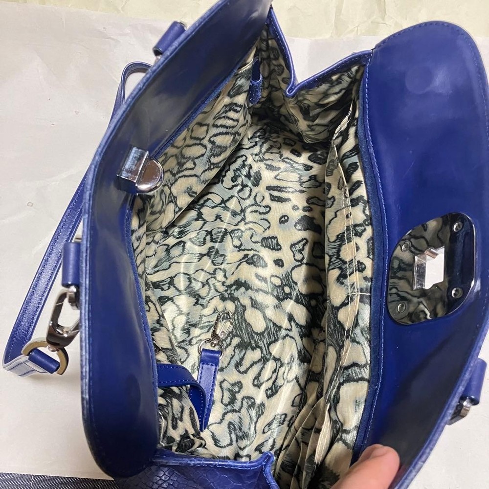 Longchamp Crocodile Embossed Handbag 2way 07a