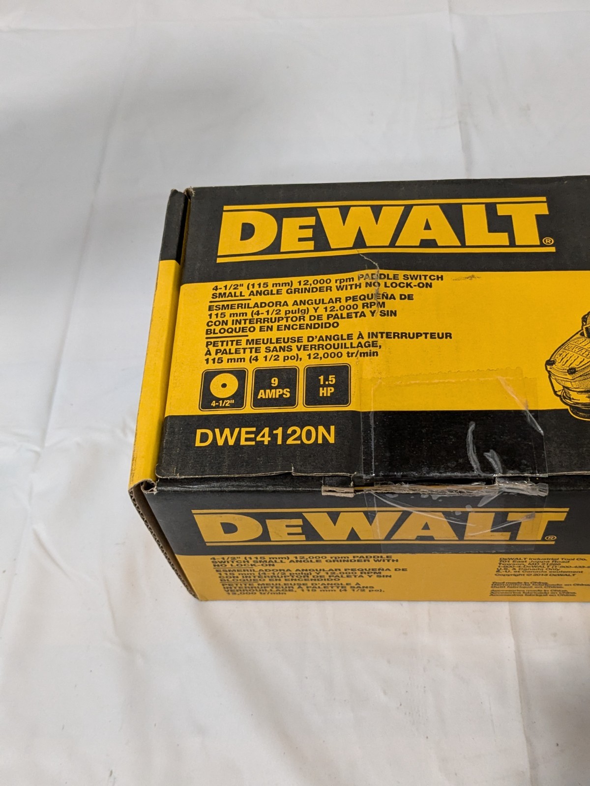 DeWALT 4-1/2" Wheel Dia, 12000 RPM, Corded Angle Grinder DWE4120N