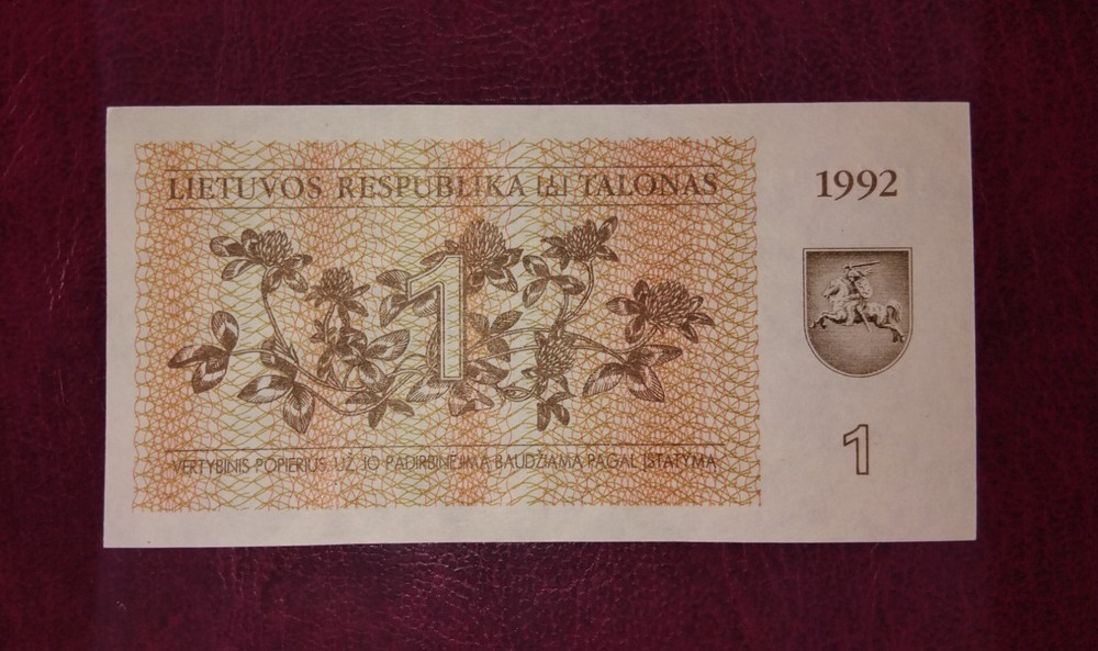 Lithuania 1 talonas banknote,1992year,unc