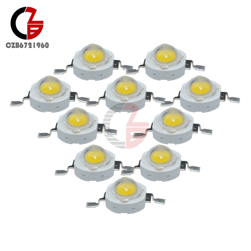 100PCS 1W SMD LED Beads Pure White NEW