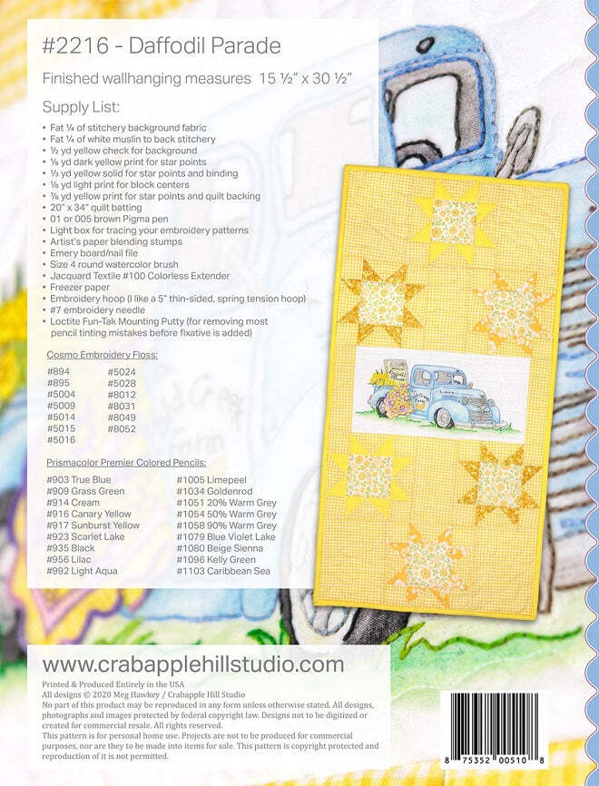 Memory Lane - Daffodil Parade Pattern by Crabapple Hill Studio