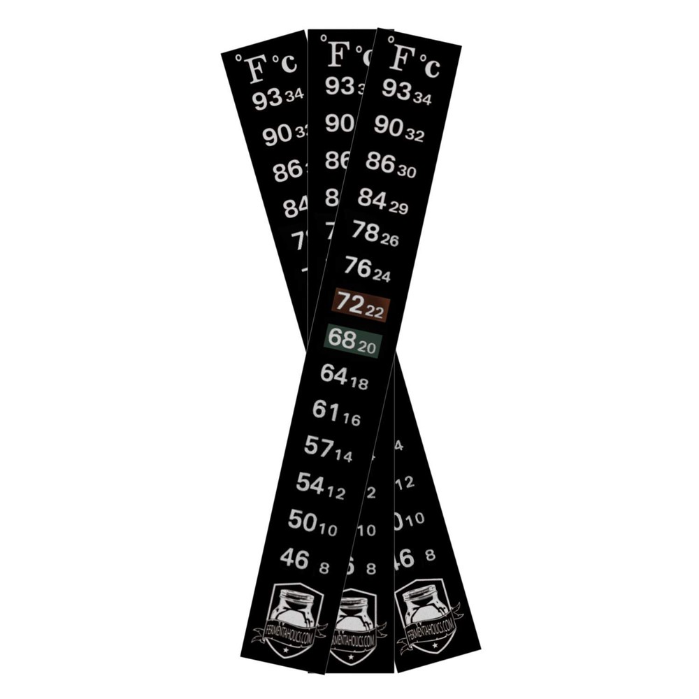 3 Pack Fermentation Adhesive Thermometer - Wide Range 46-93F