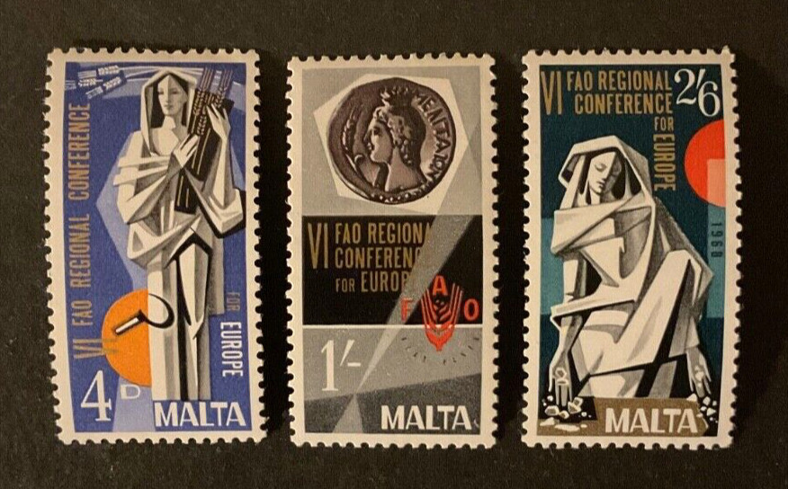 Malta Scott #394-6 never hinged