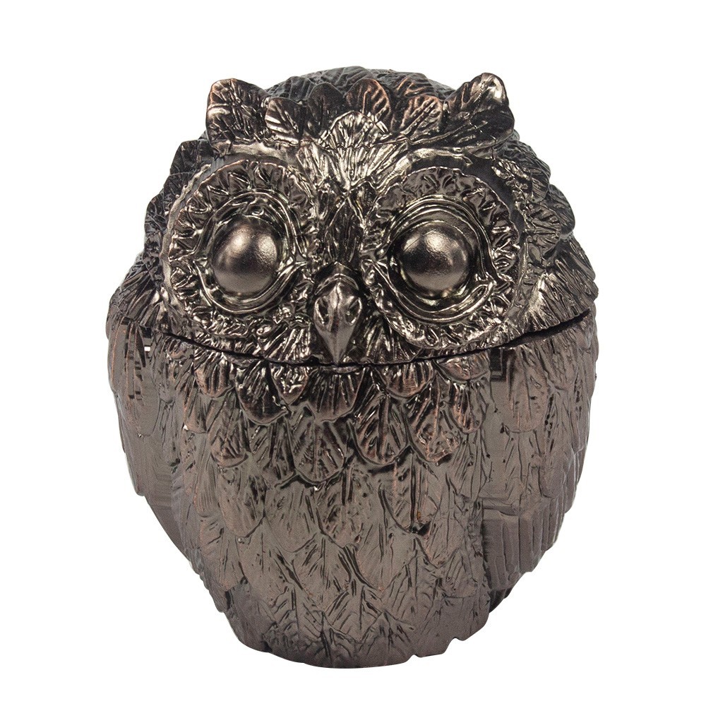 1 Vintage Metal Owl Tobacco Grinder 4 Piece Zinc Teeth Herb Crusher Spice Mill