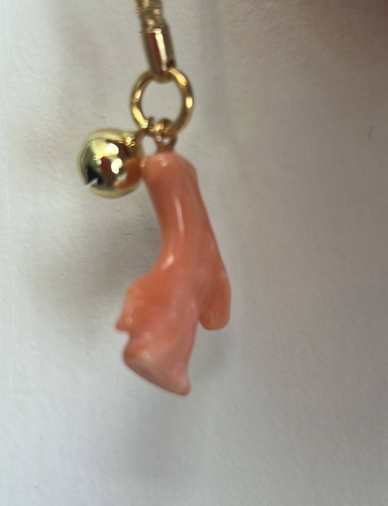 Gold thread pink coral Accessory Charm strap