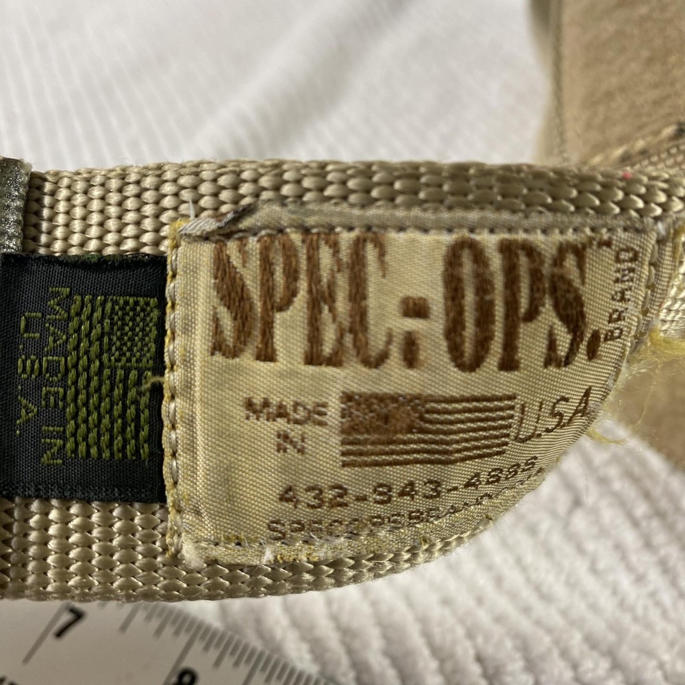 Spec Ops Military Tactical Belt Tan Nylon Hook Loop USA Made Adjustable