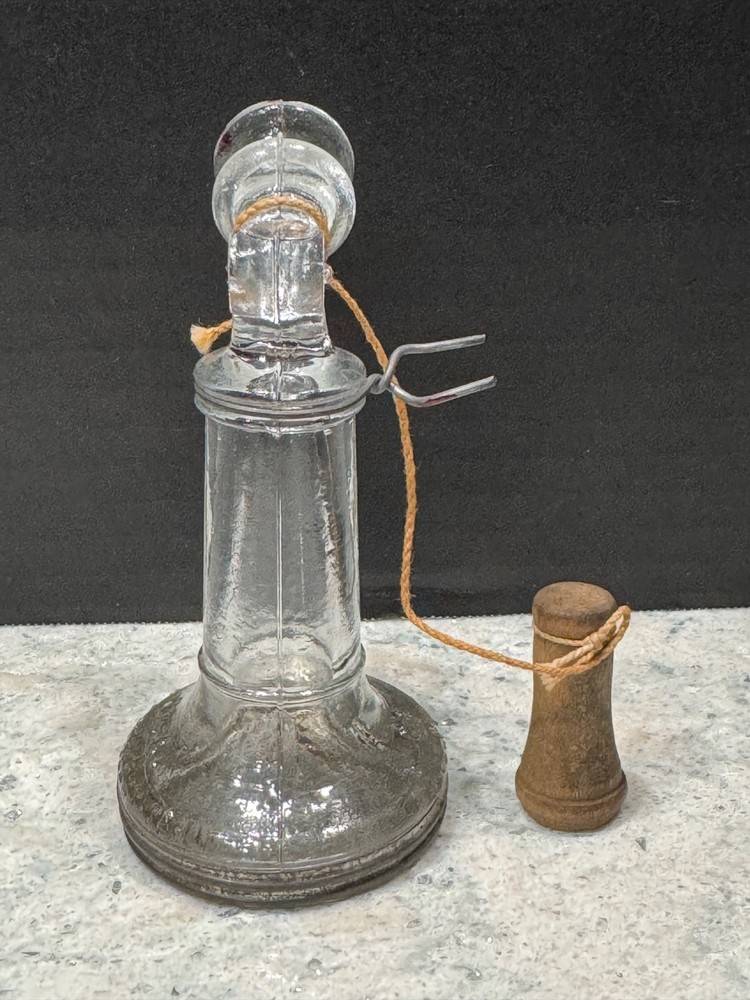 Victory Glass Candlestick Telephone Candy Container Jeannette PA