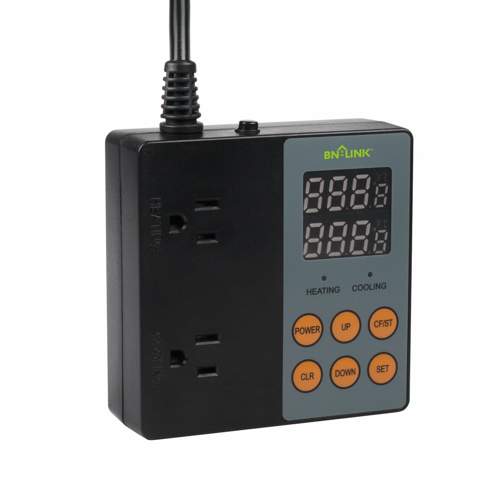 BN-LINK Digital Professional Thermostat Controller Heating or Cooling 2-Output