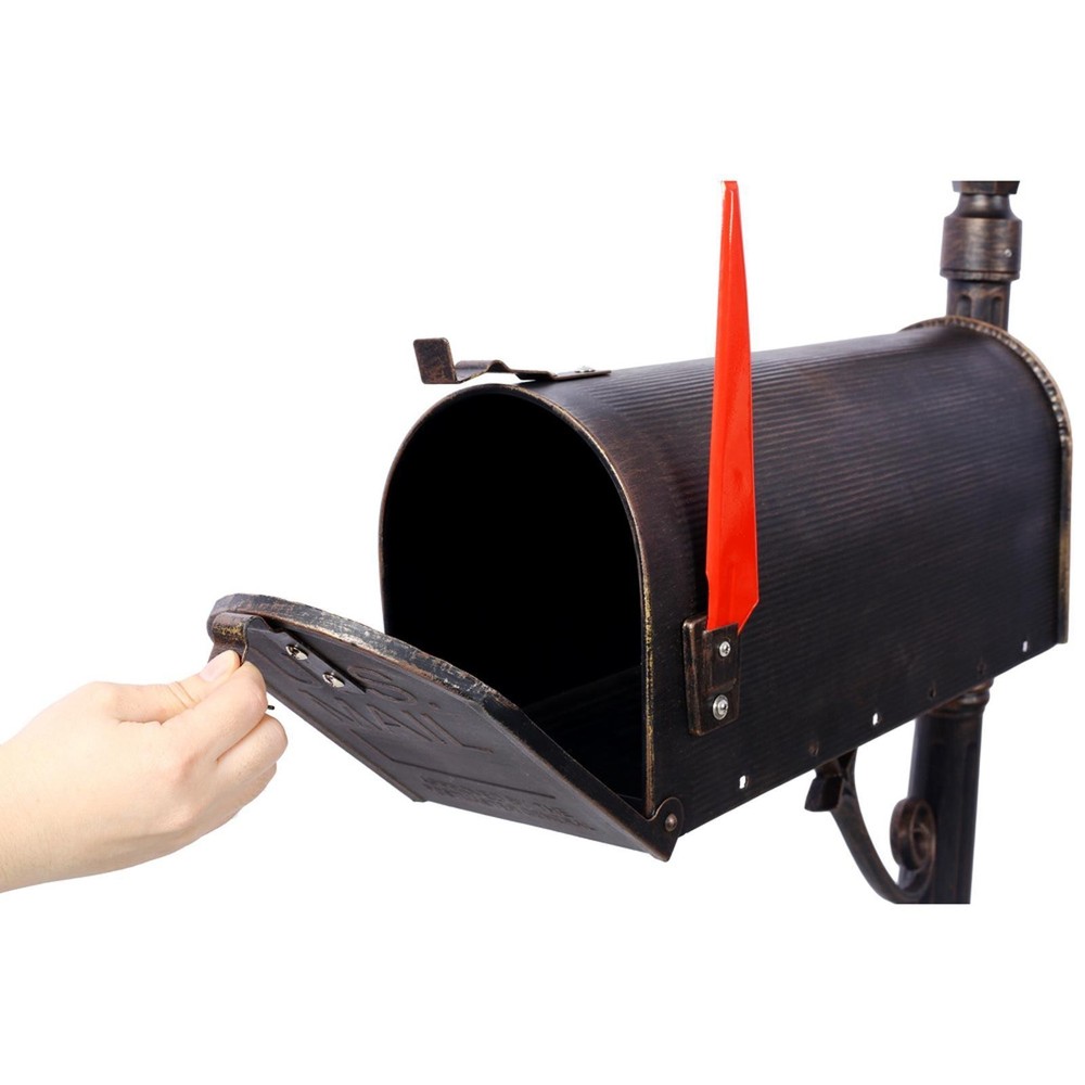 Decorative Modern Mailbox Post Combination Set Durable Cast Aluminum