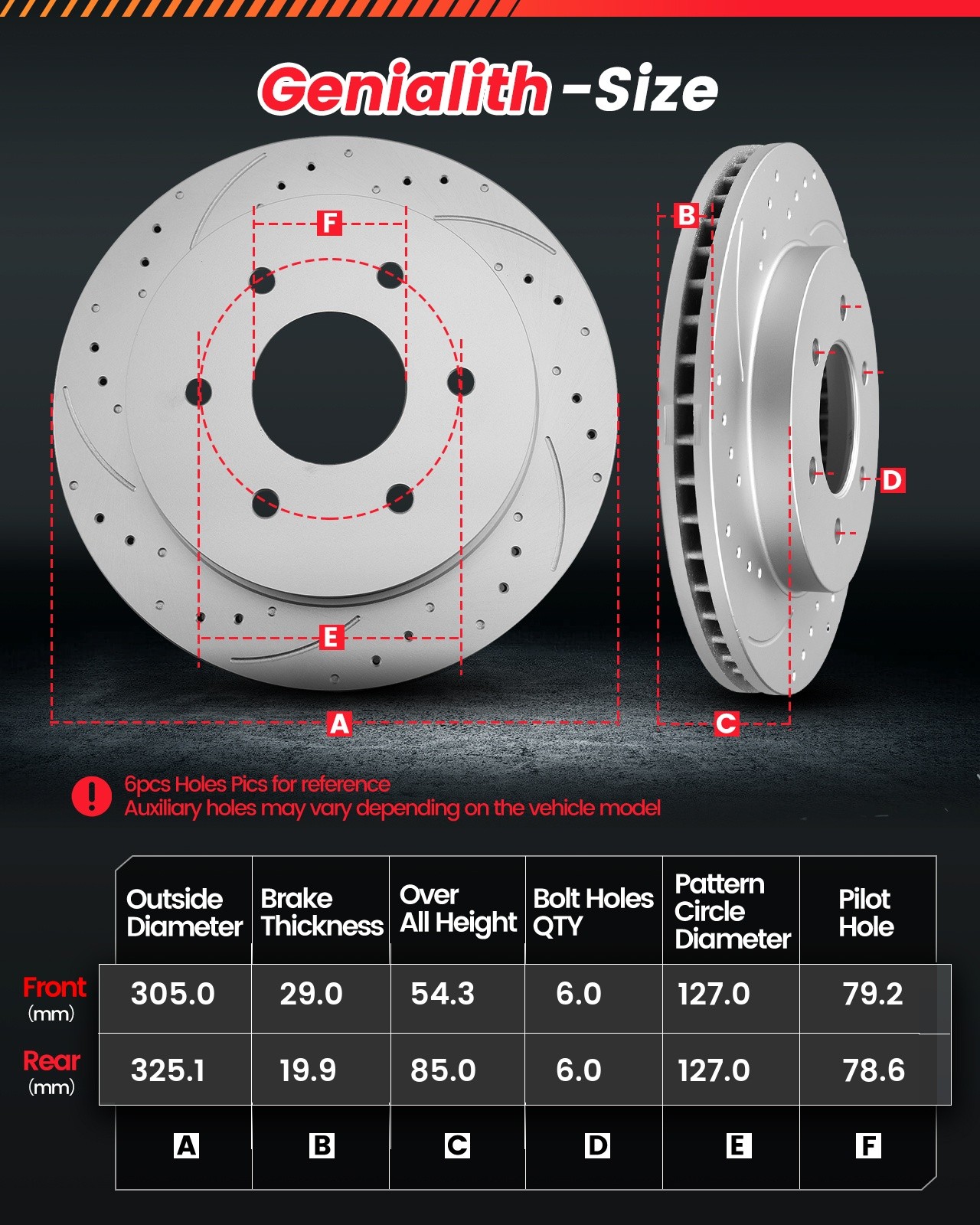 Front Rear Drilled Rotors Brake Pads for 2002 - 2005 Chevy Trailblazer GMC Envoy