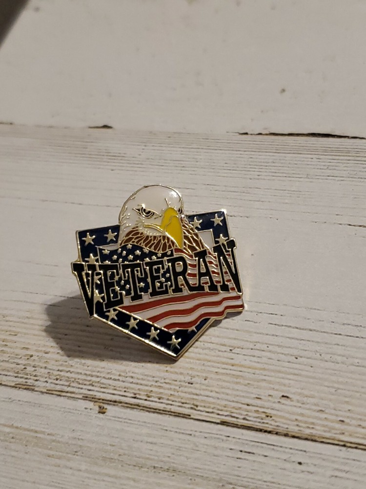 USA Veteran Eagle Flag Hat or Lapel Pin cd