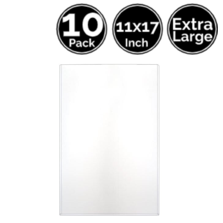10 Pack 11 x 17 INCH Extra Large Size RIGID Plastic Protector Sleeve For Poster