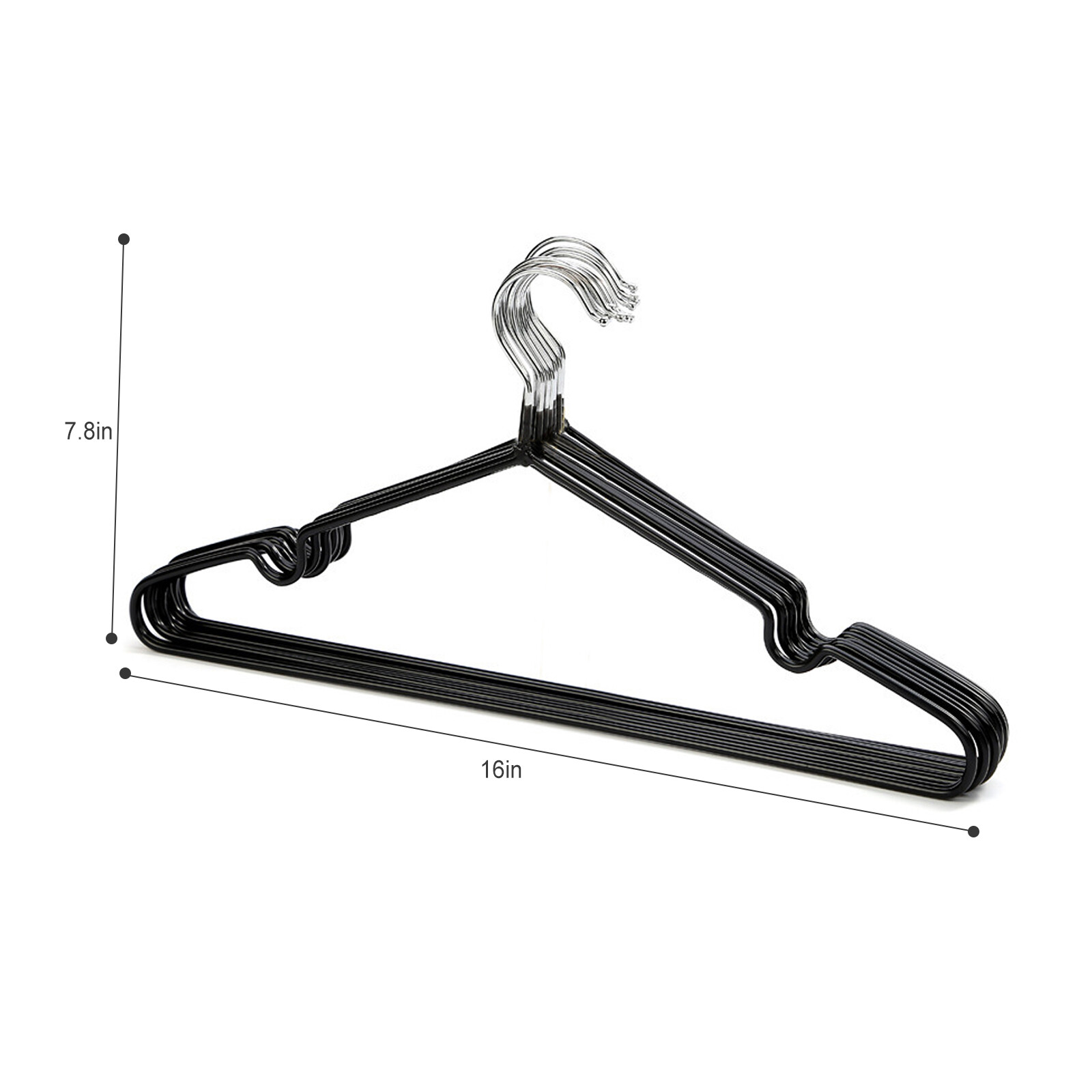 80 Black Heavy Duty Metal Wire Hangers 16" Strong Standard Coat & Clothes Hanger