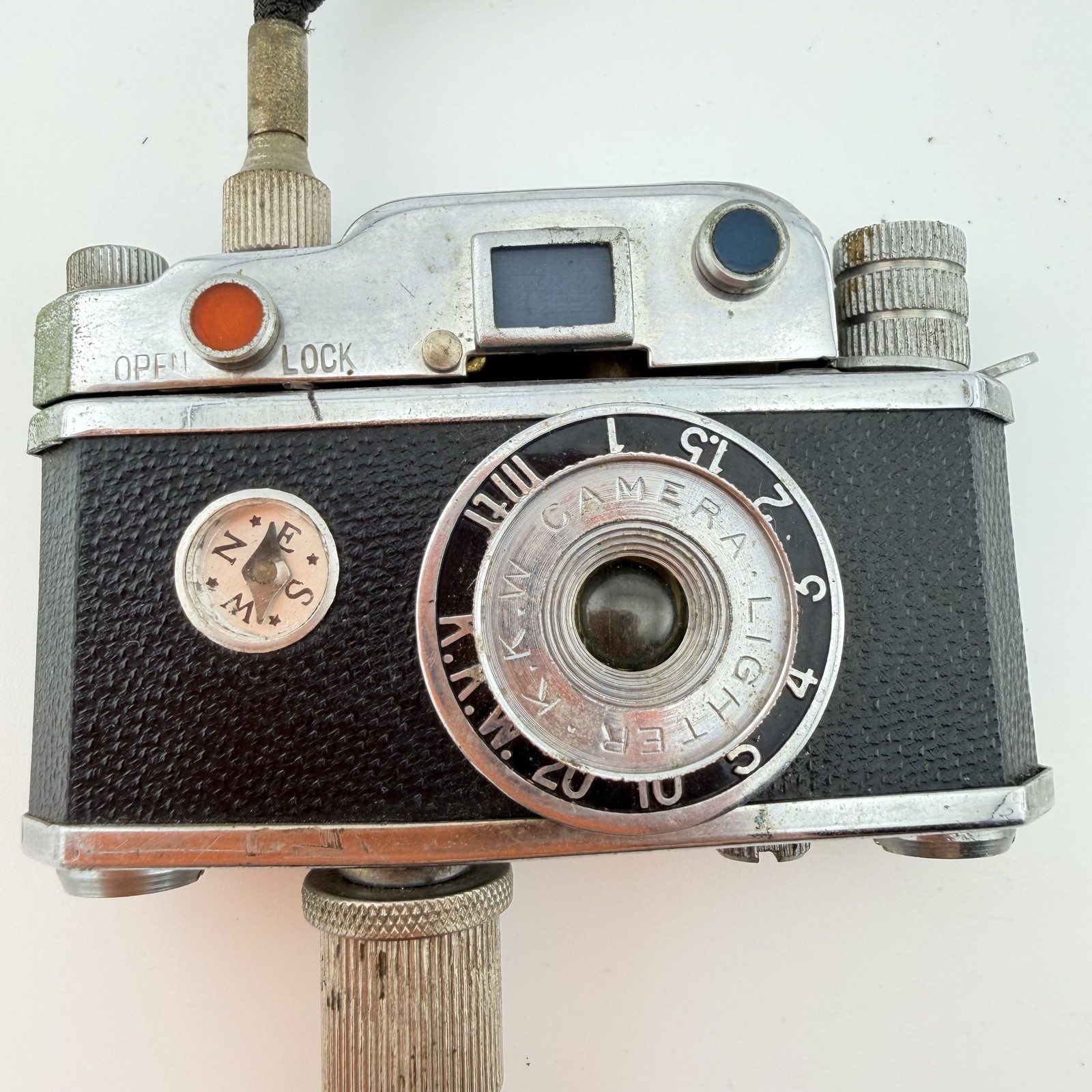 Vintage K.K.W. Camera Lighter Photo-Flash with Tripod & Compass Japan