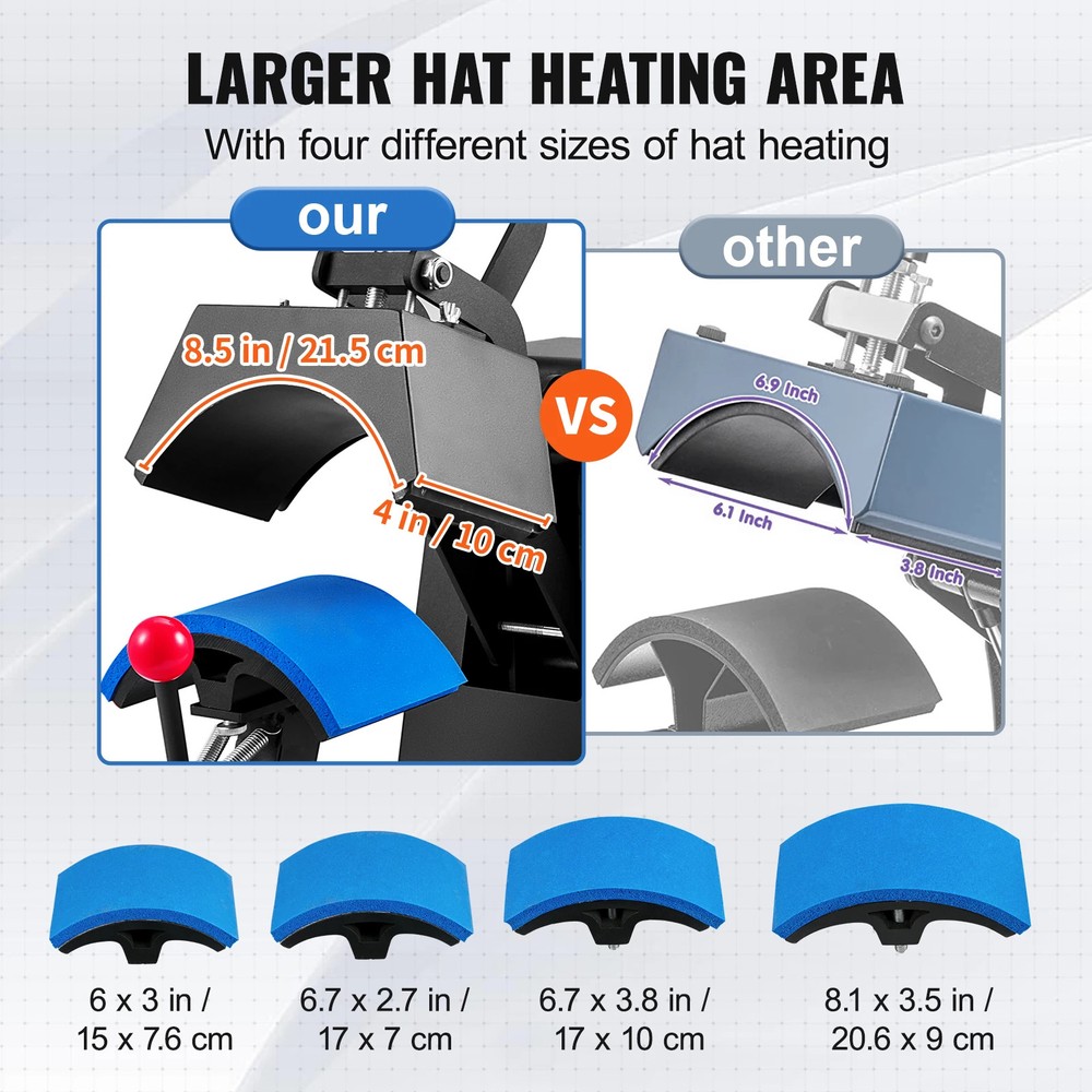 Hat Heat Press 4 in1 Clamshell Transfer LCD Digital Timer Temperature Control