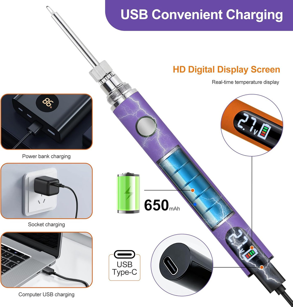 Rechargeable Thread Burner Kit，Knitting & Beading Thread Burning Tool，For Leathe
