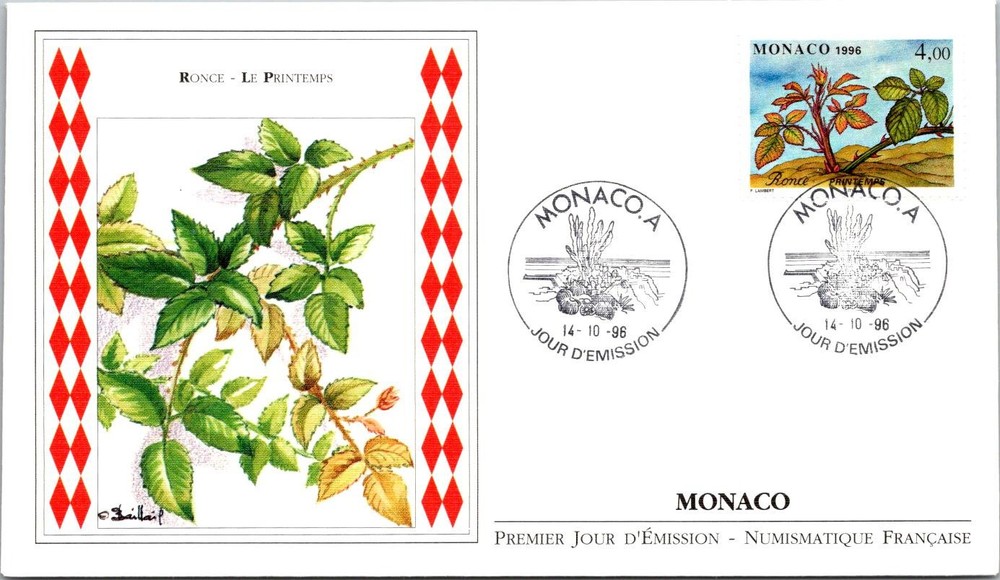 Monaco  FDC 1996 Bramble Springtime - A03191
