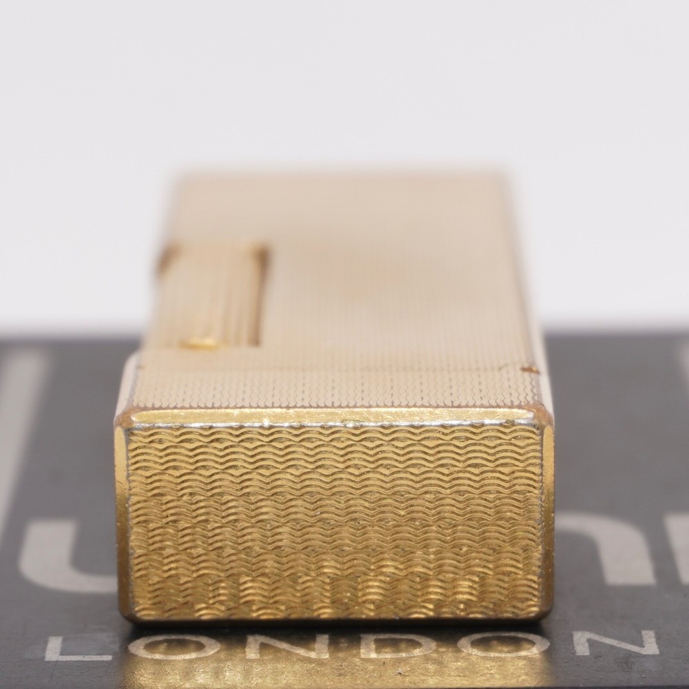 Dunhill Lighter Gold plate Basket Check Pattern_Ultrasonically cleaned_Working