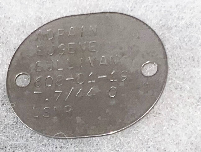 WWII USNR Single Adrian Sullivan T-44 Dog Tag