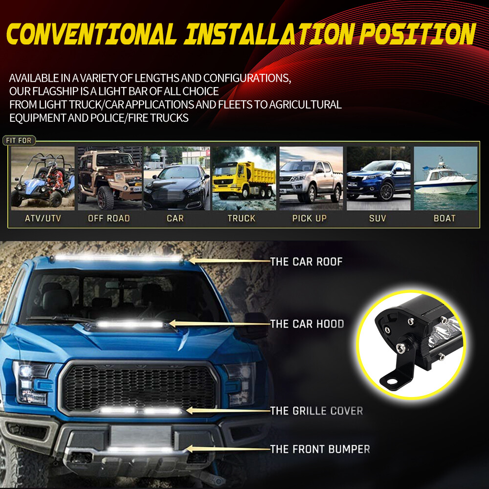 20inch LED Light Bar Dual Row Spot Flood Combo Offroad Truck SUV ATV 4X4 4WD