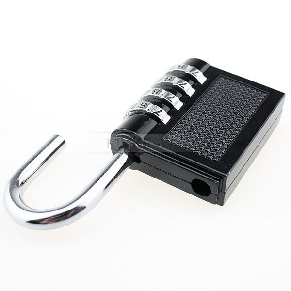 4 Dial Combination Padlock Suitcase Luggage Bag Security Code Lock Zinc Alloy