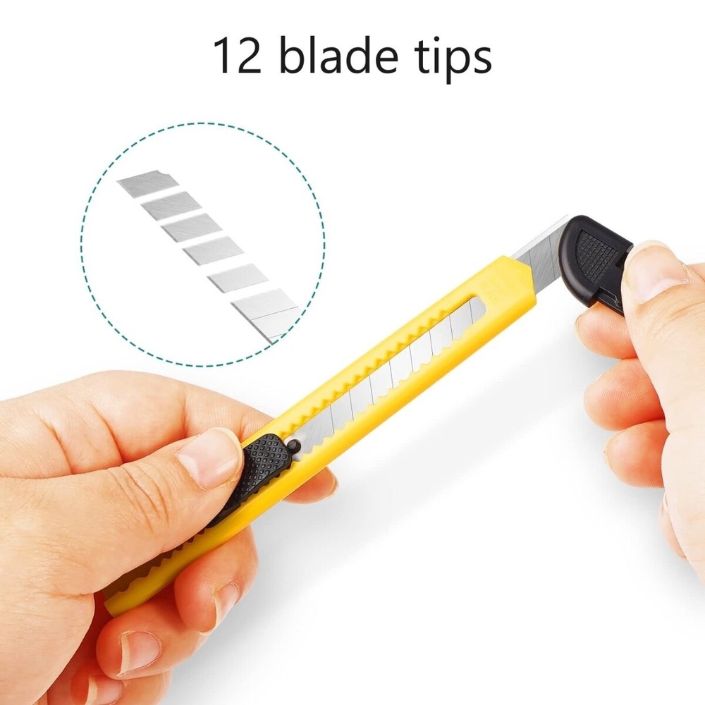 10x Razor Blade Utility Knife Box Cutter Sharp Snap Precise Exacto Plastic Case
