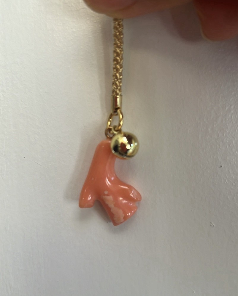 Gold thread pink coral Accessory Charm strap