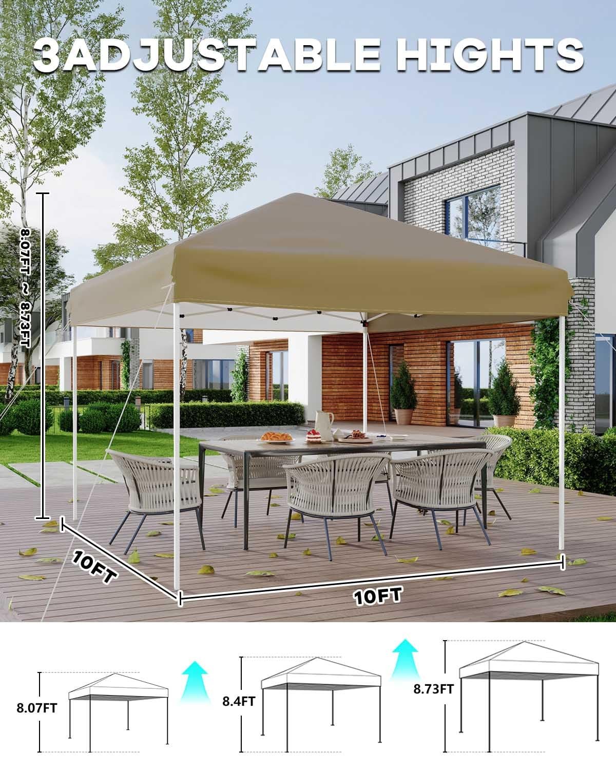 10 x 10 FT Pop Up Canopy, Outdoor Canopy Tent with Carry Bag & 4 SandBags