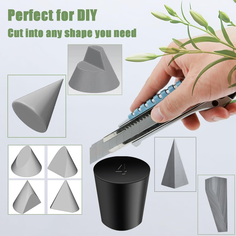 Solid Rubber Stopper,18 pcs Black Corks Plugs Odor Control Pipe